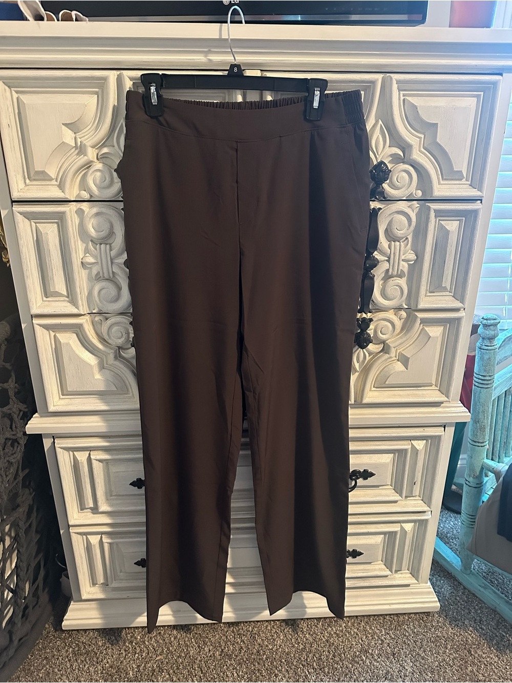 Classic Brown Straight-Leg Pants — Everyday Comfort